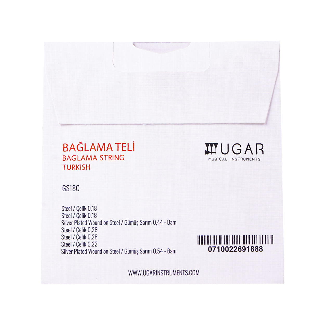 Ugar GS18C Turkish Short Neck Baglama Strings